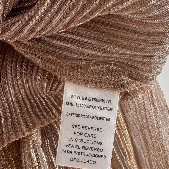 NWT En Crème Women’s Metallic Long Sleeve Duster Kimono and matching top set XL - Picture 10 of 11